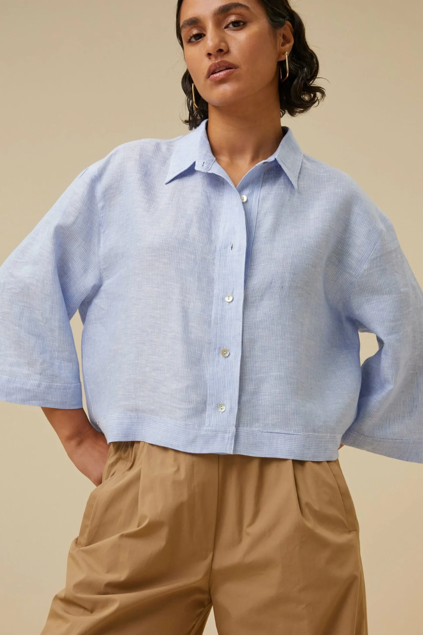 By bar Co-Ord Sets<Benice Pinstripe Blouse