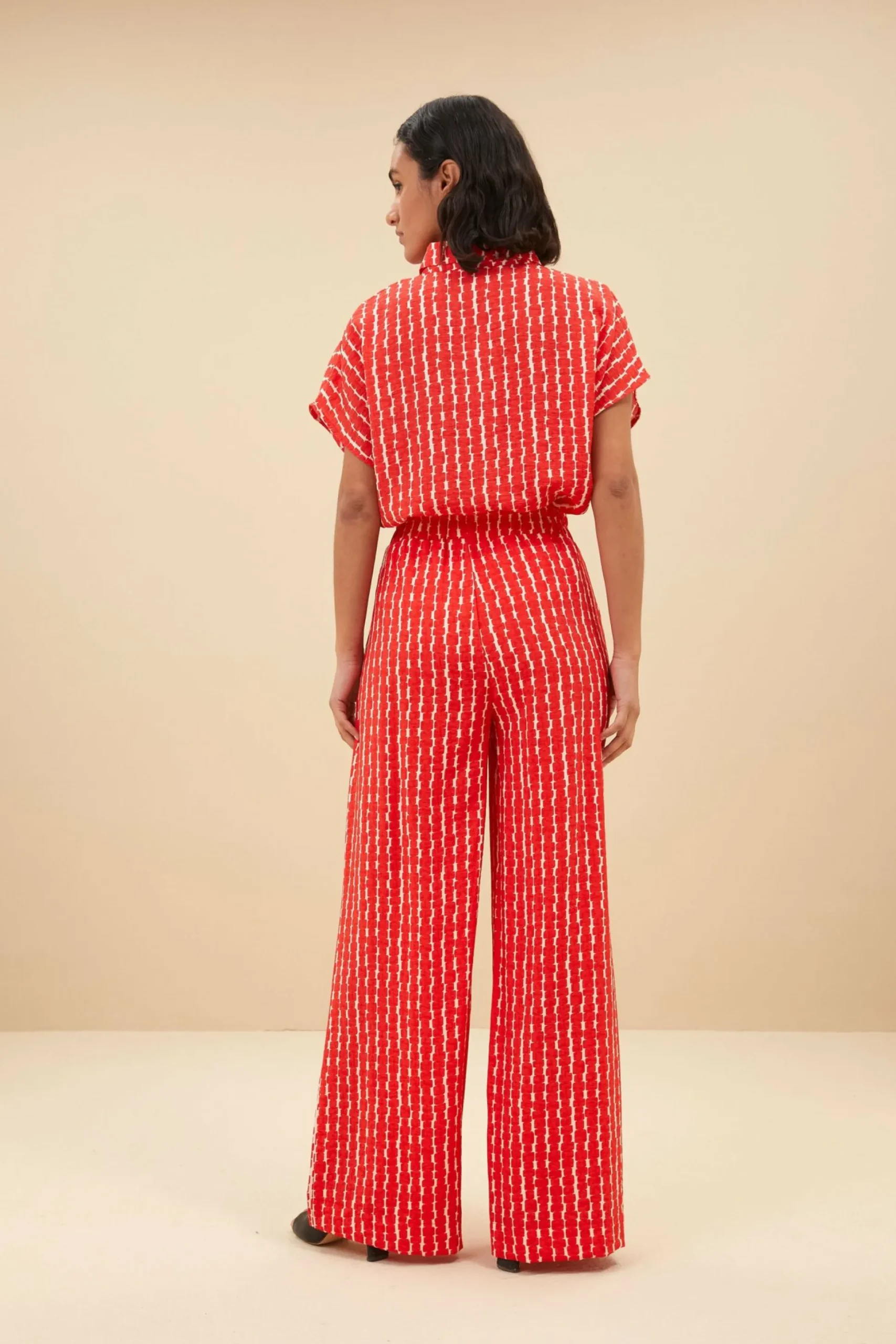 By bar Broeken<Benji Red Groove Pant