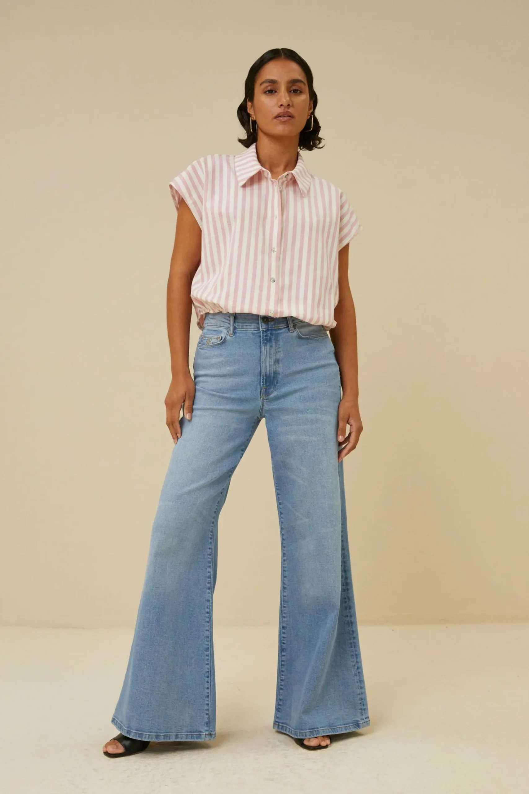 By bar Blouses<Bieke Linen Stripe Blouse