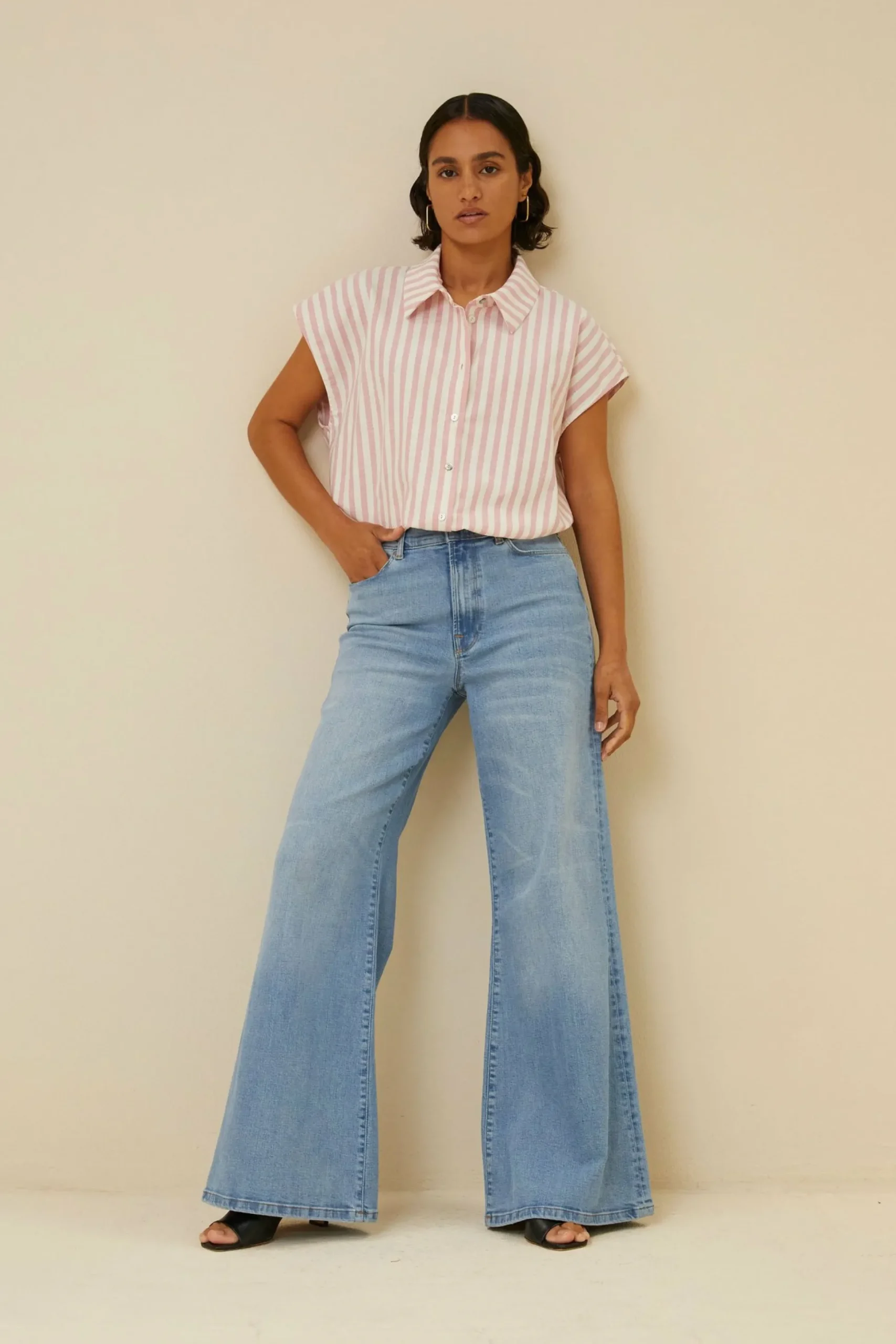 By bar Blouses<Bieke Linen Stripe Blouse