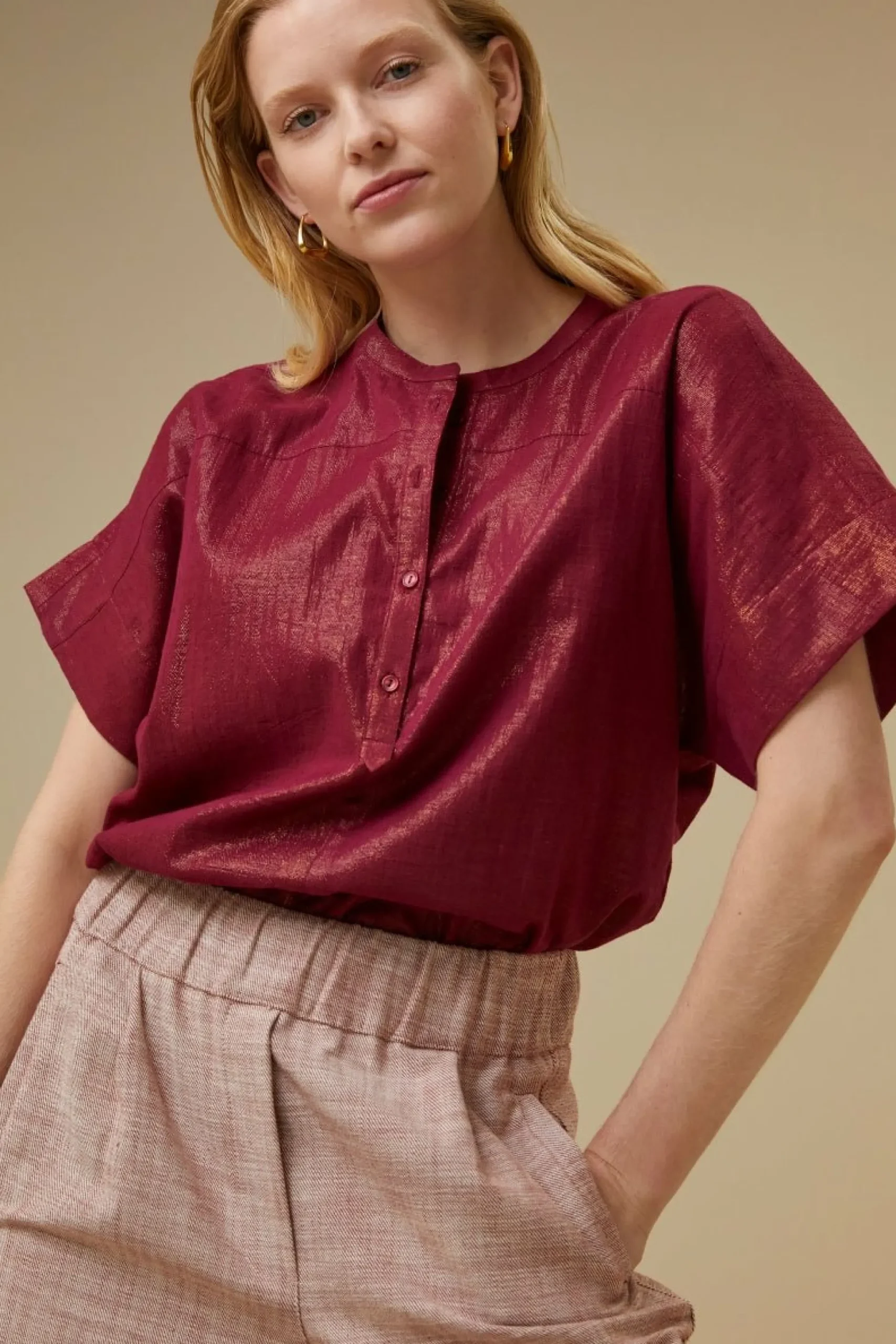 By bar Co-Ord Sets<Bo Metallic Blouse