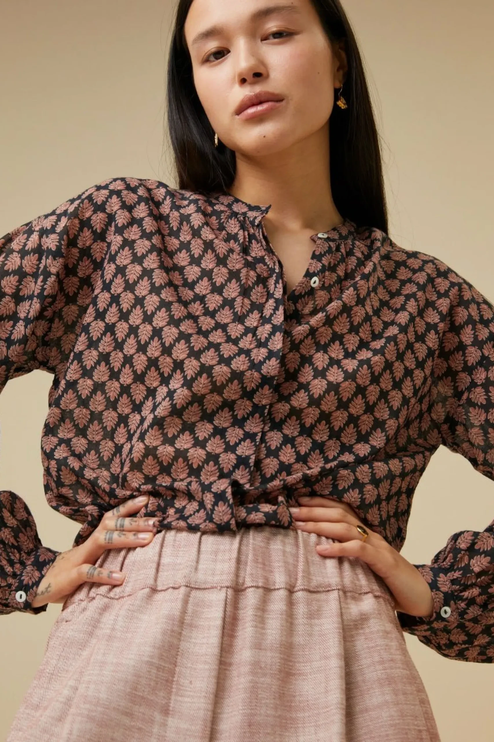 By bar Blouses<Cecile Leaf Blouse