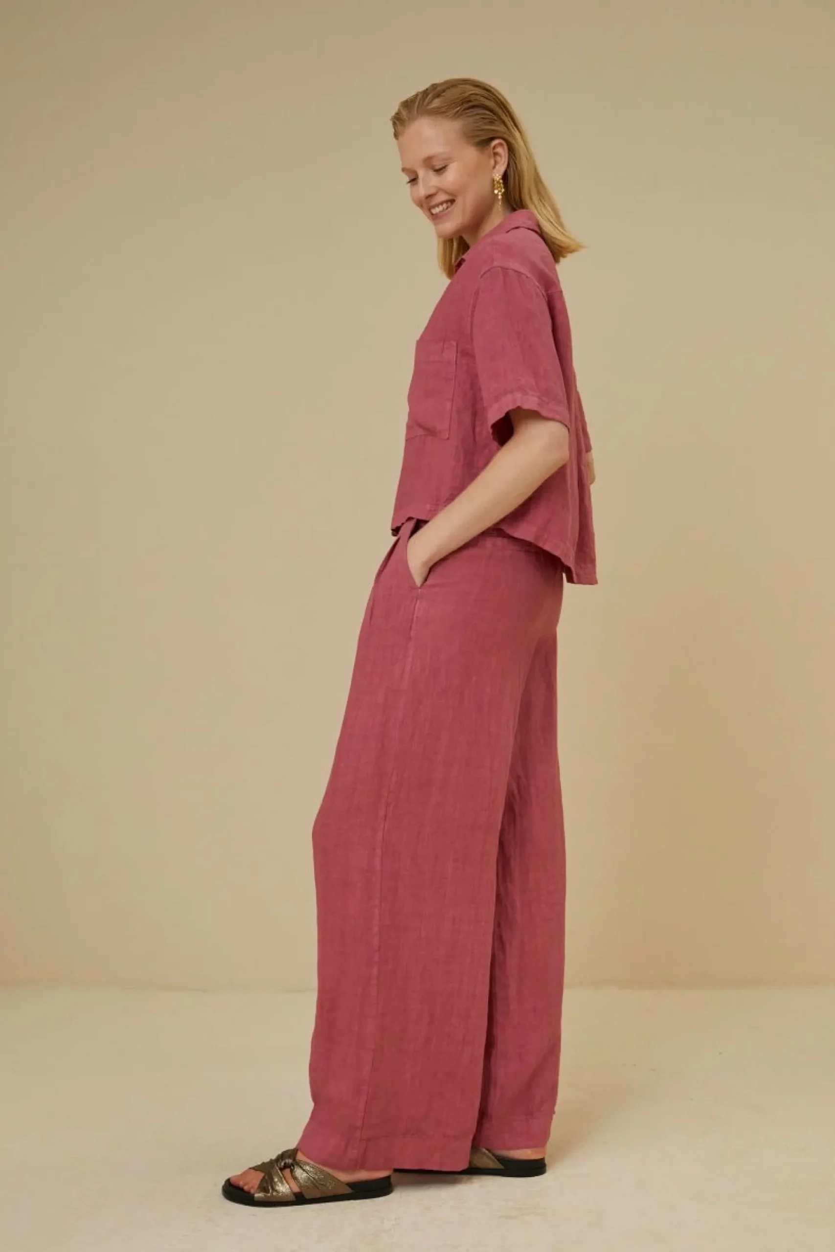 By bar Co-Ord Sets<Cris Linen Blouse