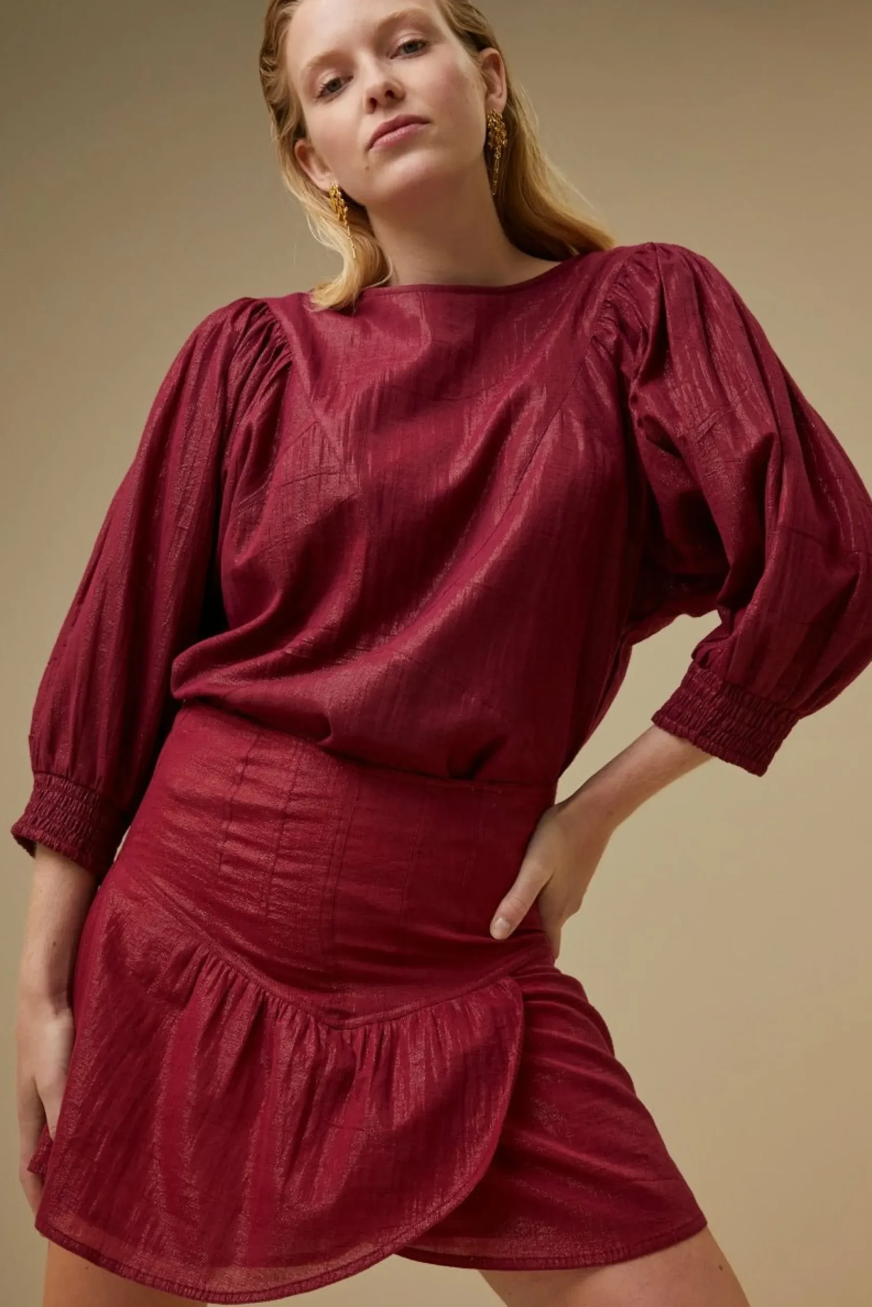 By bar Co-Ord Sets<Dua Metallic Blouse