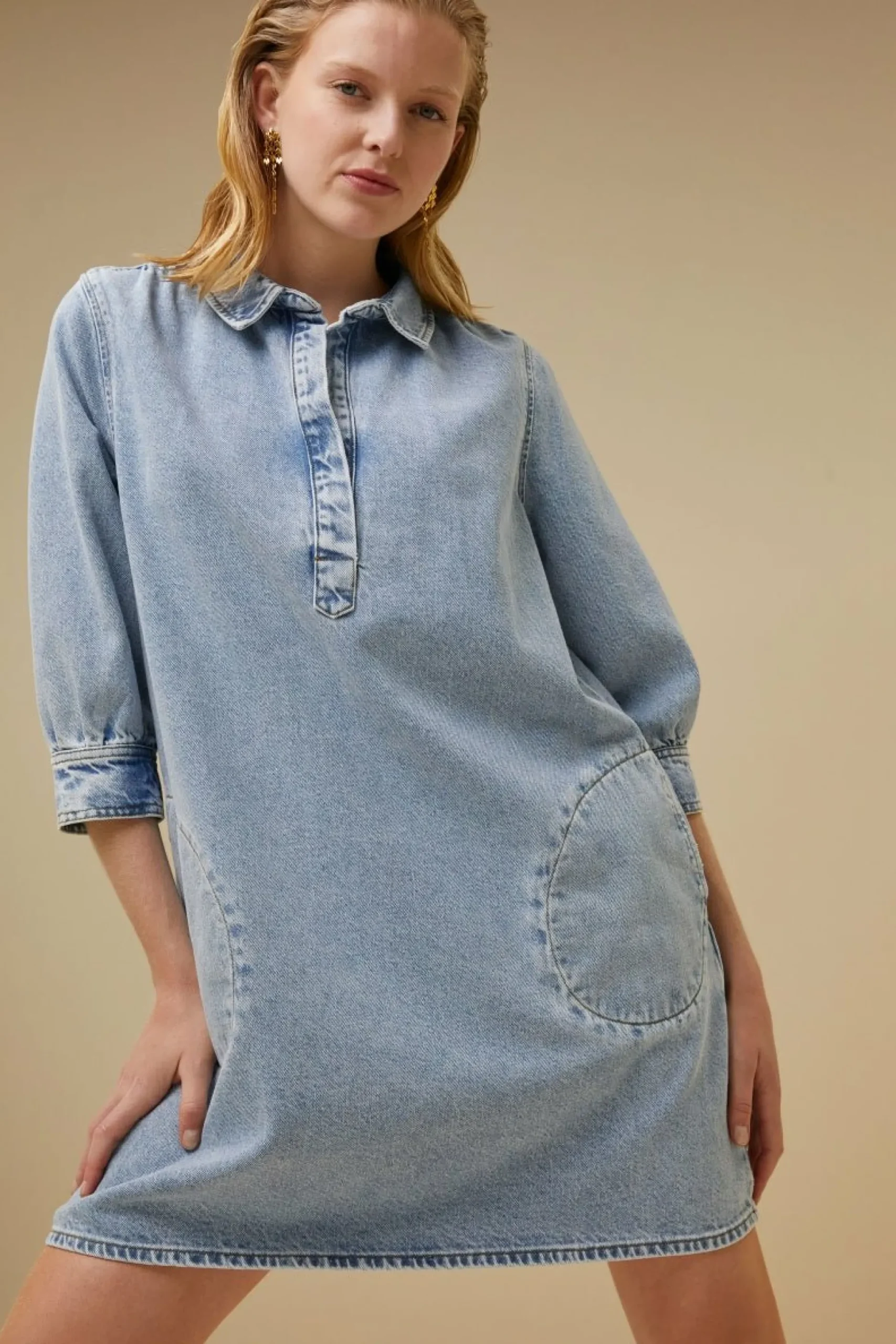 By bar Jurken<Flynth Denim Dress