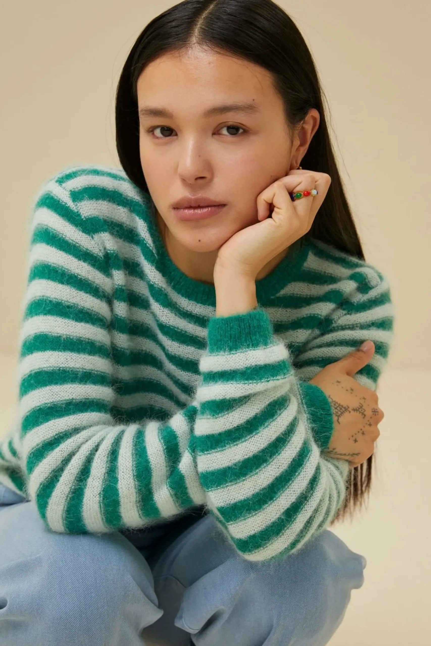 By bar Truien<Gwen Thin Stripe Pullover