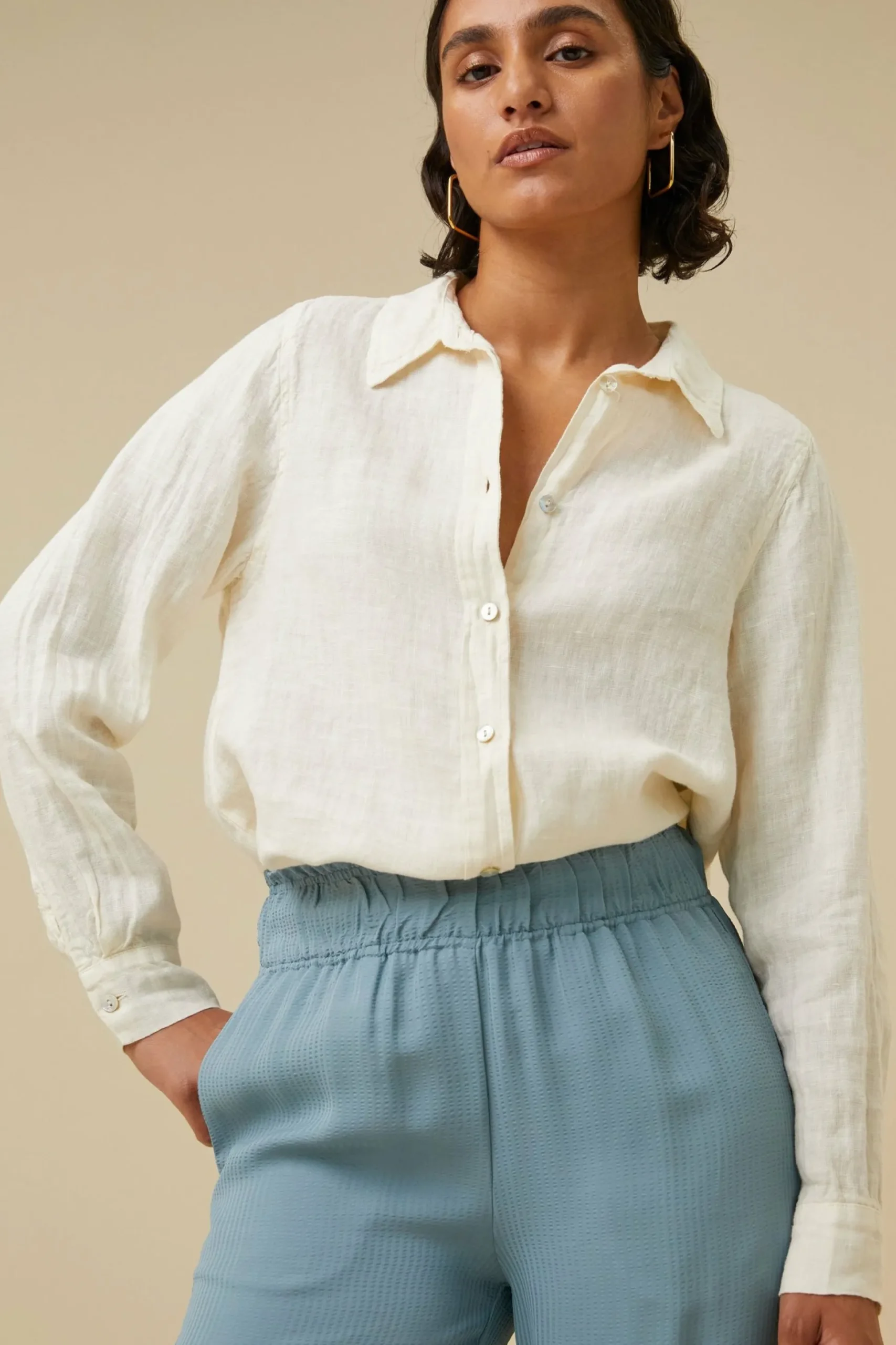 By bar Blouses<Irene Linen Ls Blouse