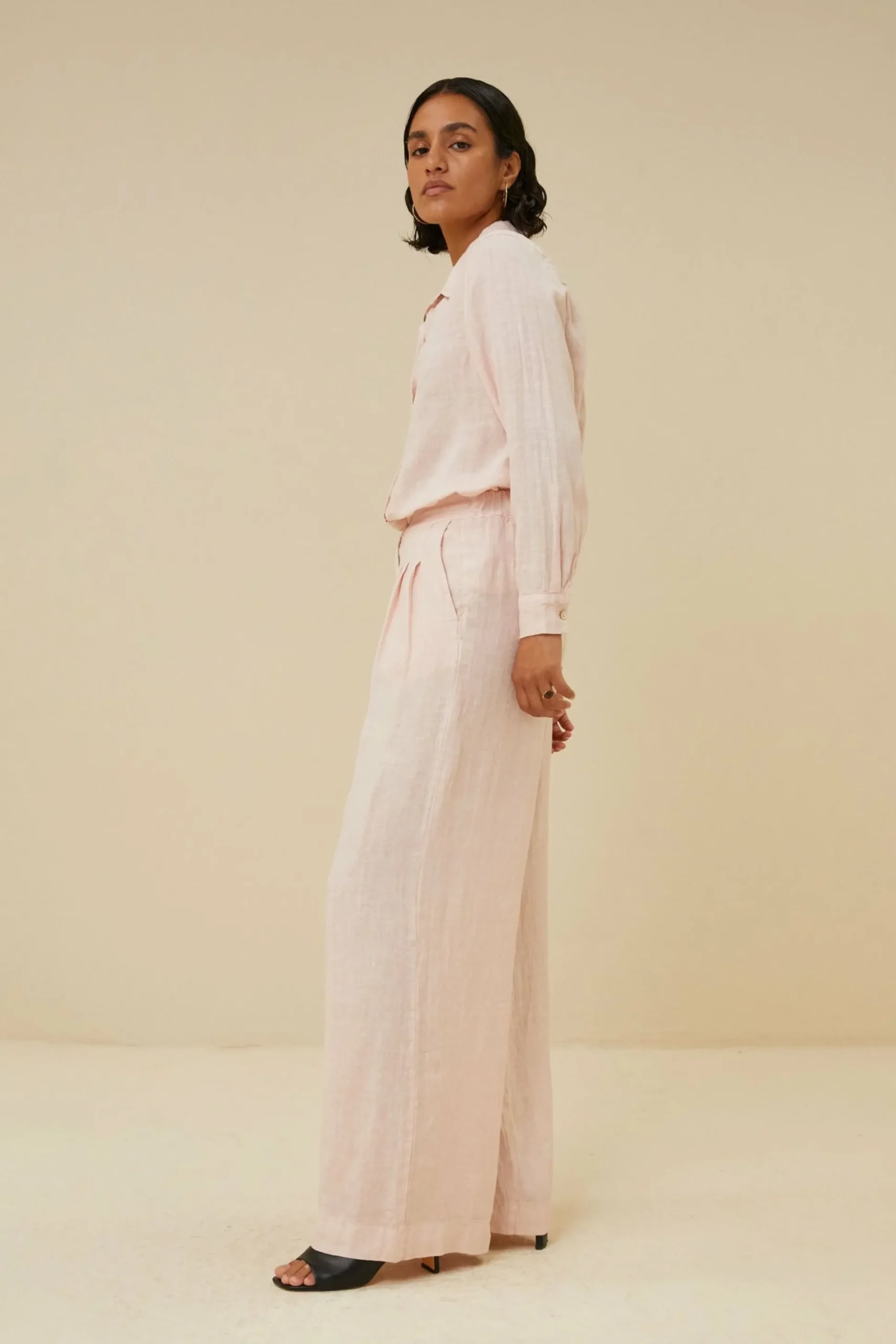 By bar Co-Ord Sets<Irene Linen Ls Blouse