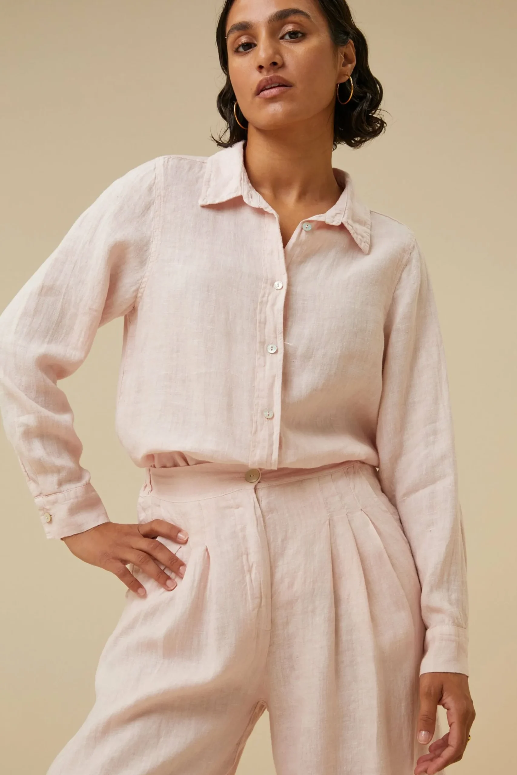 By bar Blouses<Irene Linen Ls Blouse