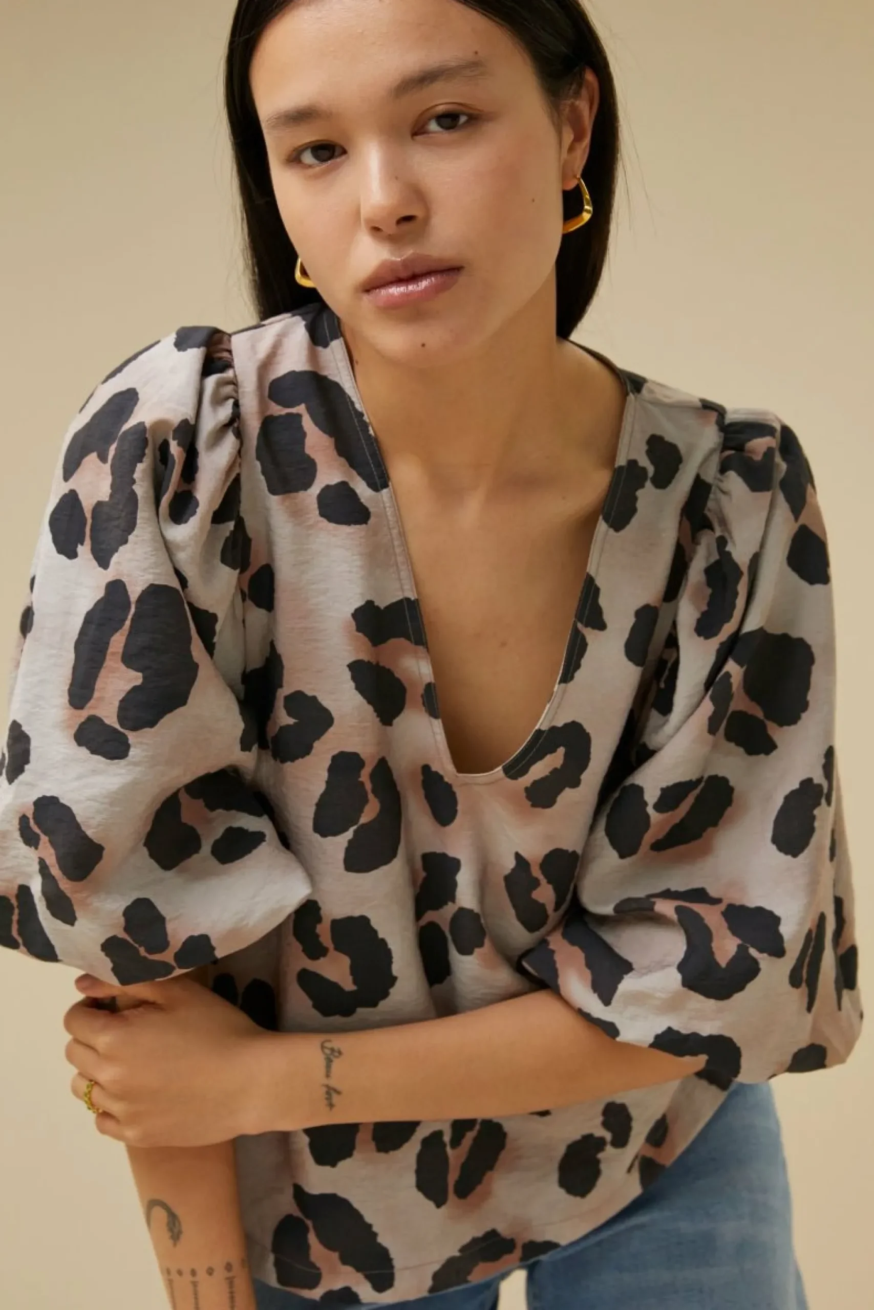 By bar Blouses<Juta Cheetah Blouse