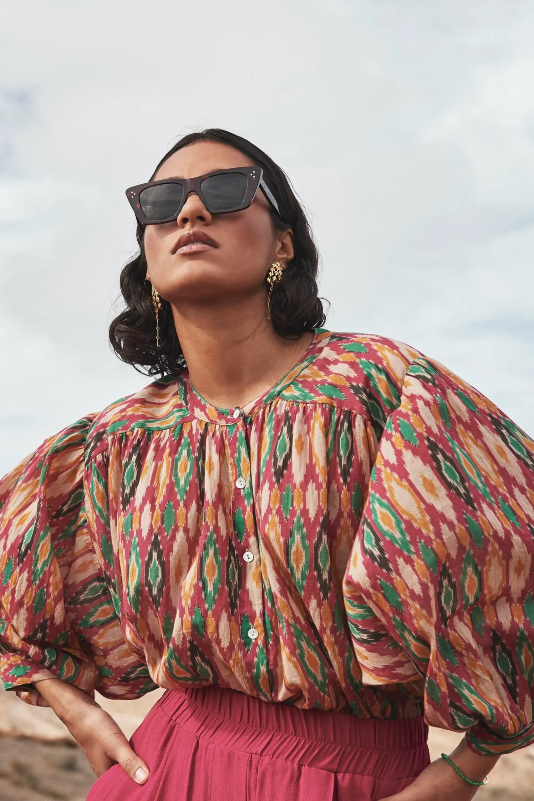 By bar Blouses<Lucy Summer Ikat Blouse