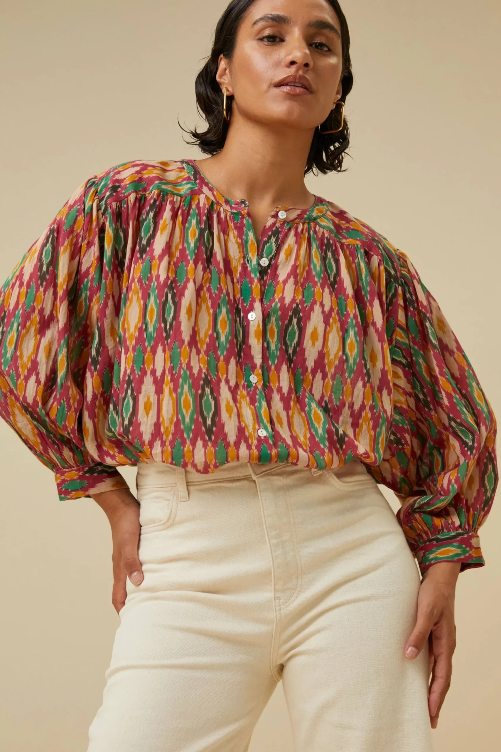 By bar Blouses<Lucy Summer Ikat Blouse
