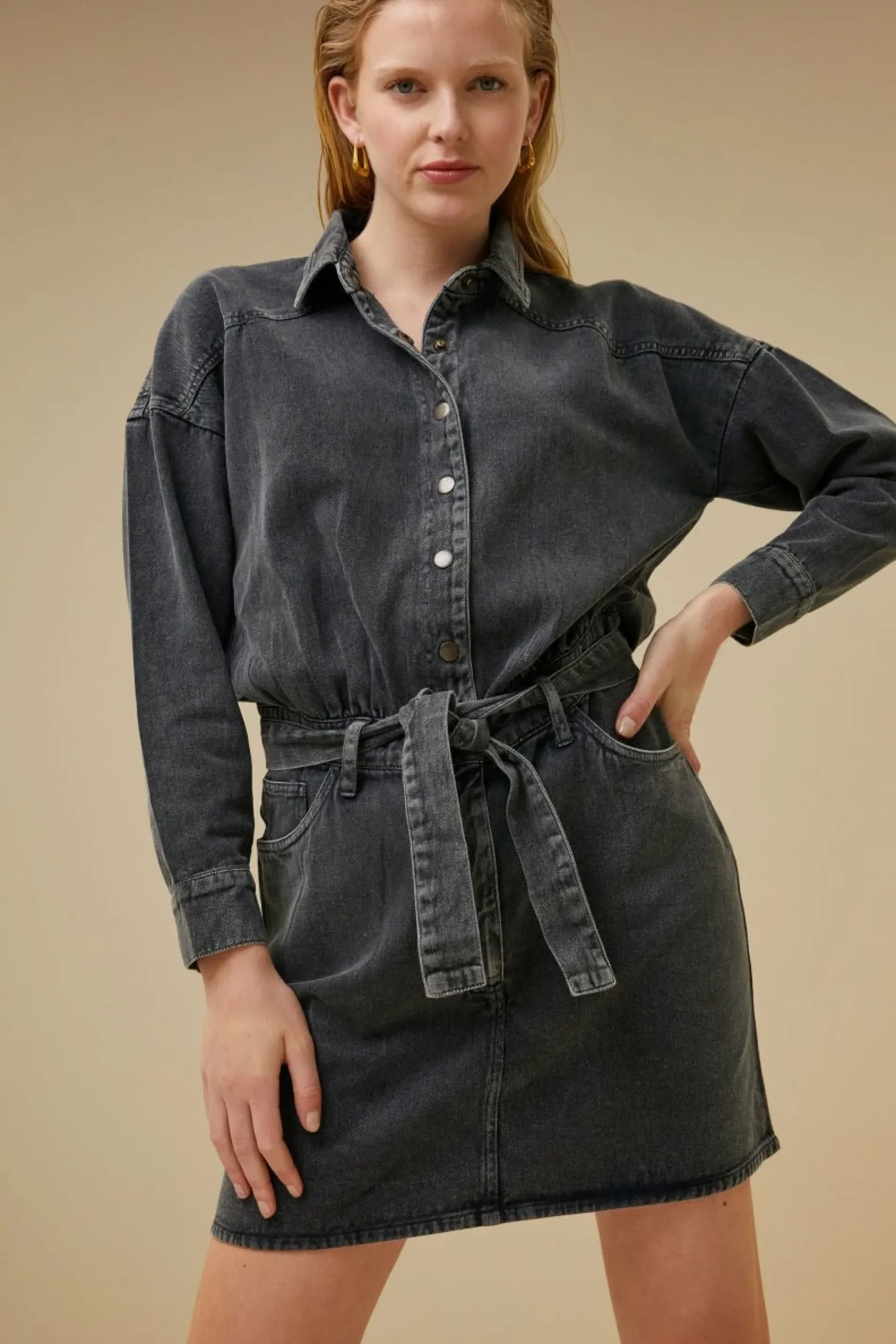 By bar Jurken<Mae Twill Dress
