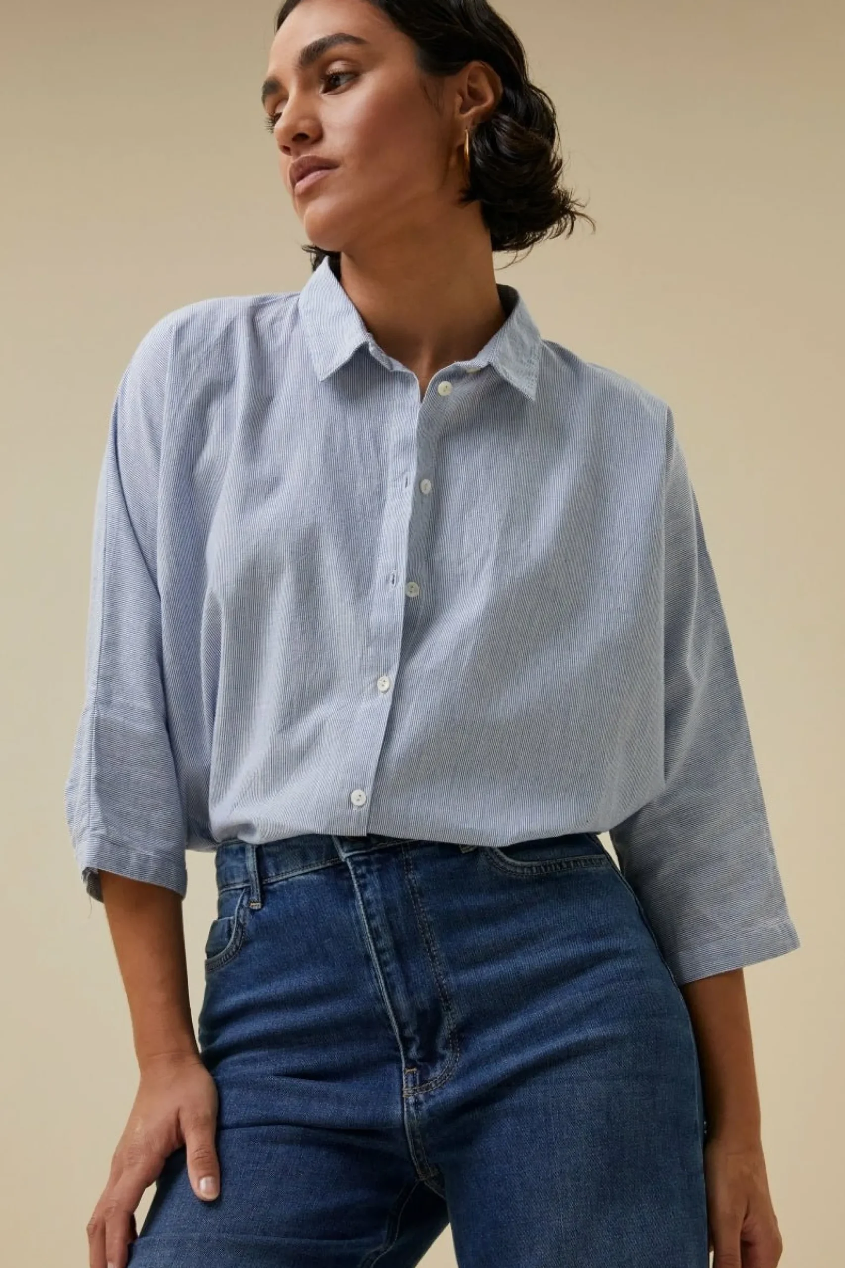 By bar Blouses<Norel Pin Stripe Blouse