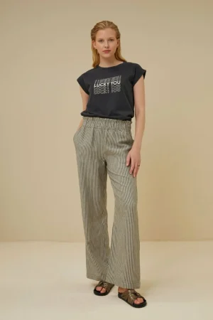 By bar Broeken<Robyn Linen Stripe Pant