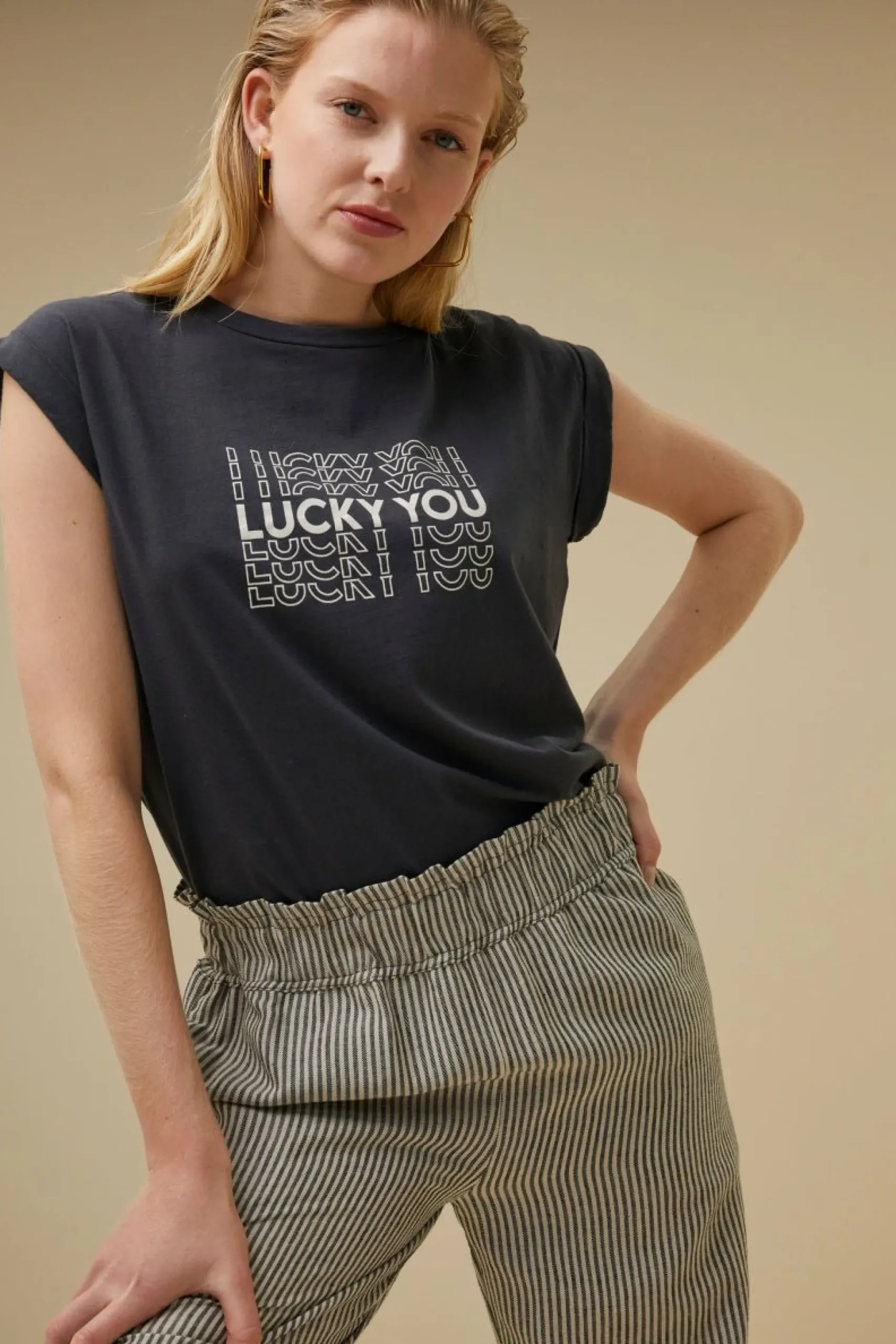 By bar Broeken<Robyn Linen Stripe Pant