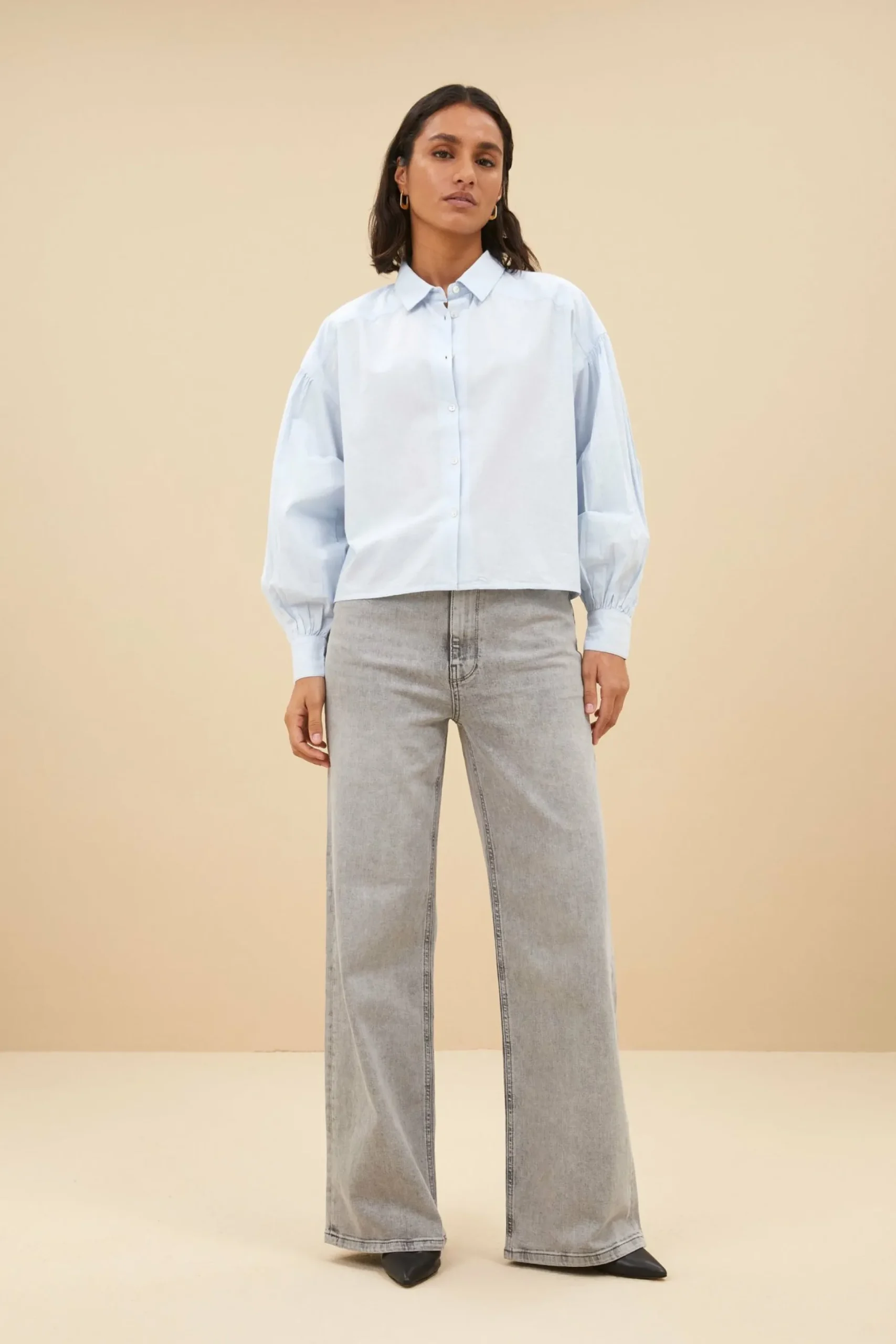 By bar Blouses<Sarah Short Chambray Blouse