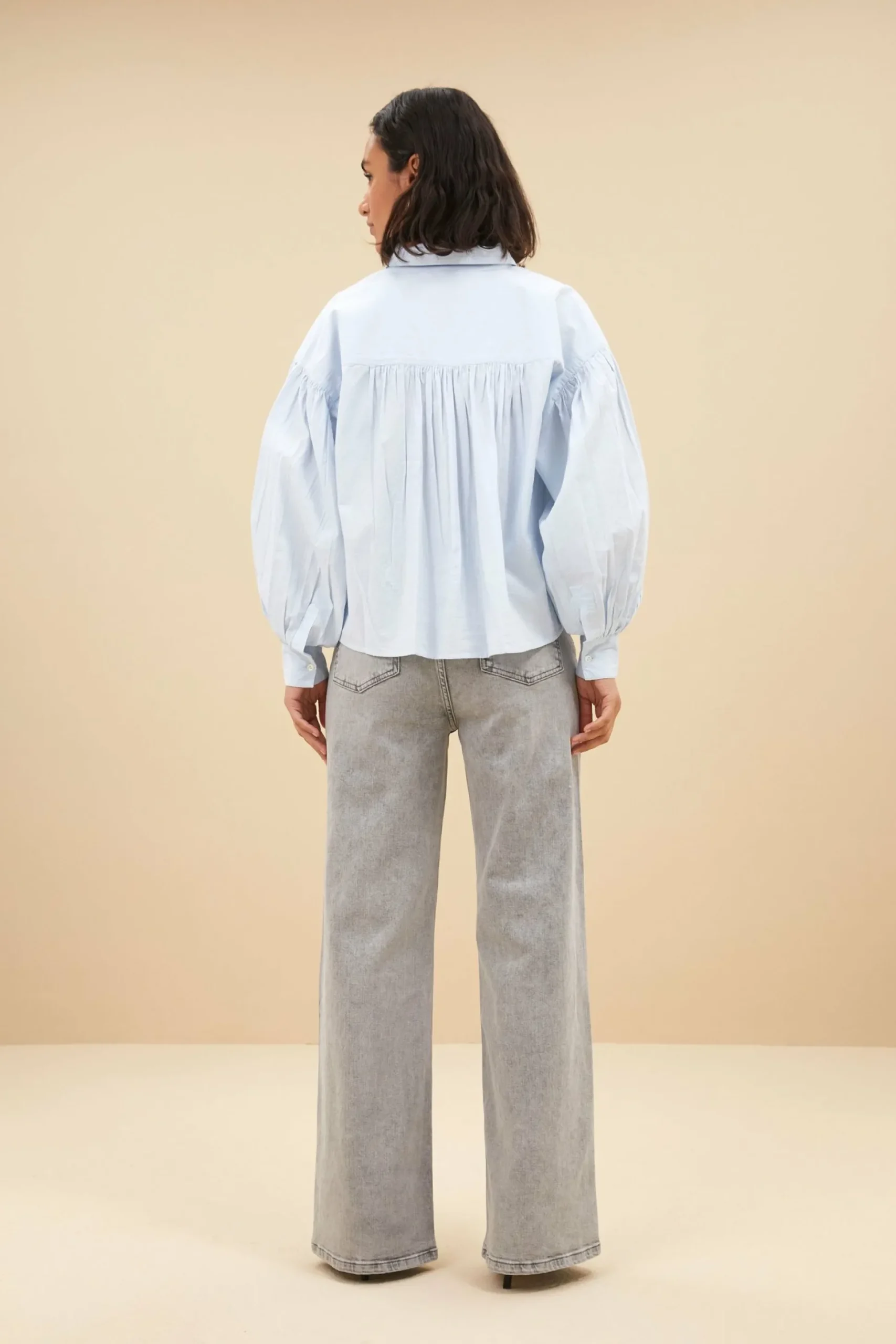By bar Blouses<Sarah Short Chambray Blouse