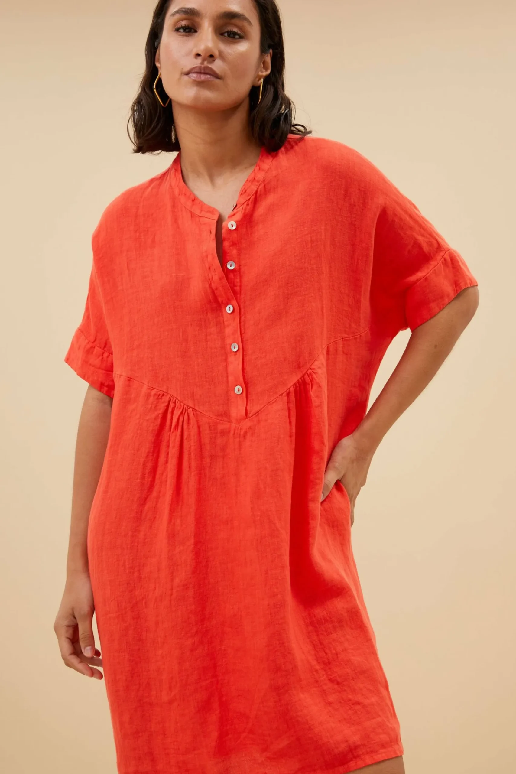 By bar Jurken<Tais Linen Dress