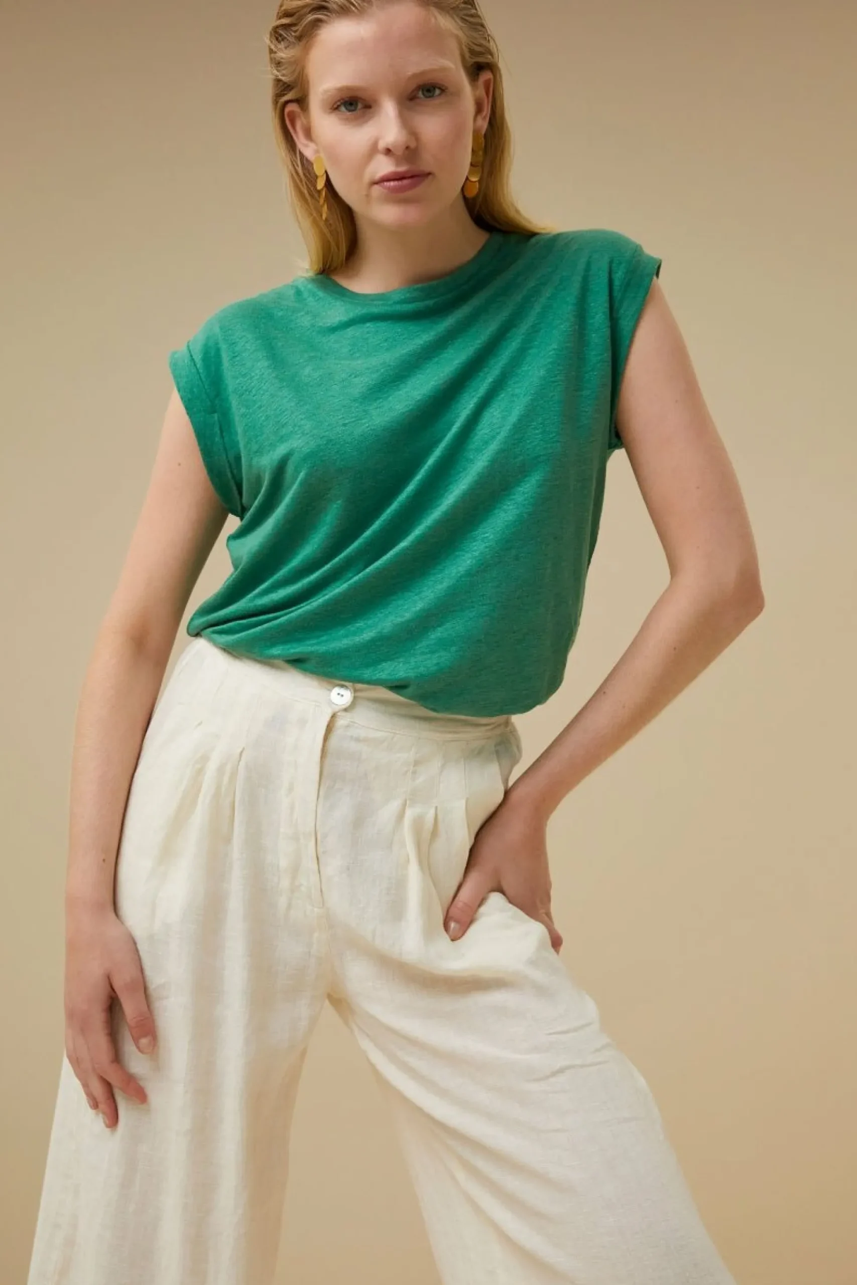 By bar Tops & Shirts<Thelma Linen Top